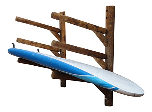 Log Kayak Rack 3 Place SUP and Surfboard Wall-Mounted Rack Canyon Brown
