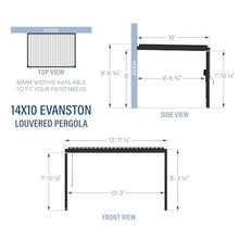 Backyard Discovery Evanston 14'x10' Galvanized Steel Wall-Mounted Louvered Pergola Kit with Adjustable Roof, Shade, Rain Protection, High-Wind Rating, PowerPort, Gutter System for Outdoor Patio, Deck