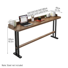 DESALAI Industrial Solid Wood Dining Table with Fence,Dining Kitchen Bar Coffee Table,End Side Tables Metal Base,Rectangle Live Edge Table,Wood Counter Height Table-No stools(140 * 40 * 1