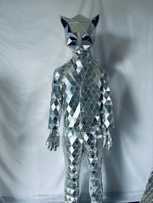 HoHoHuo Silver Mirror Man Costume Medium