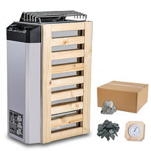 LADECNERHT Home Sauna,Sauna Heater 3.6kw 30 to 70 °c Overheating Protection Thermostat Sauna Heater Electric Sauna Stove Wet&Dry, Comes with a Box of Sauna Stones and Thermometer