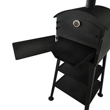 Tidyard Outdoor Pizza Oven, Charcoal Fired with 2 Fireclay Stones, 22.8x24x80.7 Inch Steel Oven with Thermometer and Removable Tray for Backyard Baking and Cooking