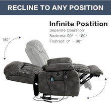 Power Lift Recliner Chair with Heat and Massage, Lay Flat Electric Recliner with USB Charge Port, Side Pocket and Remote Control, Living Room Recliner Chair for Elderly Adults