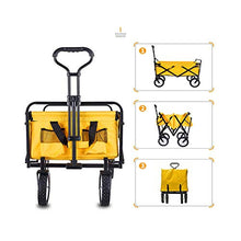 Collapsible Folding Outdoor Utility Wagon Heavy Duty Garden Cart Adjustable Handles and Double Fabric for Sping Picnic Beach