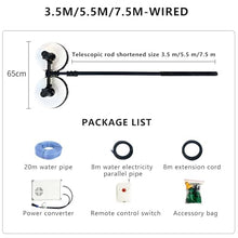 vnmudzeo PV Solar Panel Washing Brush,60 cm Double Rotating Brush Head,11.4 ft 18 ft 24.6 ft Pool Cleaning Machine,Aluminum Alloy Telescopic Rod,Wired-3.5m/11.4ft