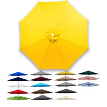 GAZOGJ Waterproof Round Patio Umbrella Replacement Canopy - Lightweight Sunshade for 6/8 Ribs Fits 6.6Ft to 13.1Ft Market Pool & Beach Umbrellas Durable Outdoor Parasol Top,Yellow-8 Ribs 400cm