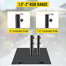 ngddf2haa Tools 1.5"-2" Umbrella Base Heavy Duty Steady Round/Square Umbrella Base Round Umbrella's Holder Stand Outdoor Black/Sliver (Color : 24inch Square) (27)