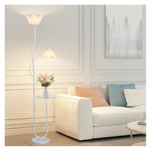 LUYOUBOZHU Floor Lamp Floor Lamp with Tray, Home Reading Standing Lights, Tall Lamp for Living Room Fits in Modern Room Decor(White)