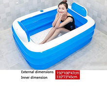 Family Swimming Paddling Pool Rectangular Thickening Inflatable Pool for Kids Adult Outdoor Garden Backyard Summer Water Party Summer Backyard Water Party