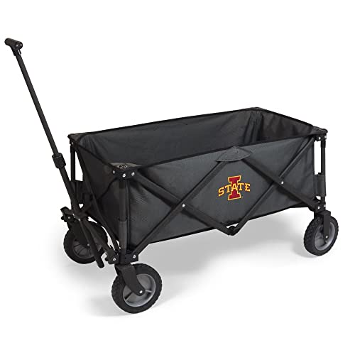 PICNIC TIME NCAA Iowa State Cyclones Adventure Wagon Folding Wagon - Wagon Cart - Sport Utility Wagon - Beach Wagon Collapsible, (Dark Gray)