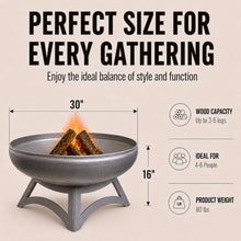 Ohio Flame Liberty 30” Wood Burning Fire Pit Carbon Steel with Hollow Base