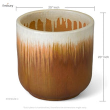 Emissary Home and Garden 20in. L x 20in. H Amber Stoneware Round Planter with High-fire Treatment (Set of 1)