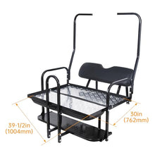 KUAFU Rear Flip Back Seat Compatible with Club Car DS Model Golf Cart Black