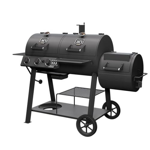 Oklahoma Joe's Canyon Charcoal and Propane Gas Combination Smoker and Grill Black