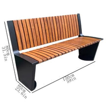 yinxx240708 Heavy-Duty Outdoor Benchs Steel Frame and Wood Surface Sitting, Park Outdoor with Backrest Bench for Garden Balcony Patio Seating Slatted Seat for Park, Yard & Porch