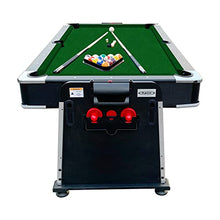 RACK Triad 7-Foot 3-in-1 Multi Game Swivel Billiard/Pool Table Green Felt With Black Body