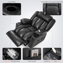 UOPYNE PU Leather Power Lift Recliner Chair with Massage, Heated, Black