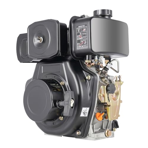 Yoltckde 5HP Diesel Engine 247cc Go Kart Motor 4 Stroke Diesel Motor Single Cylinder with Air Cooling for Micro-Tillers Irrigators Generators Lawn Mower