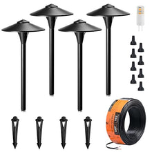 VISTA 4-Pack Cast Aluminum Landscape Path Lights, 12V Low Voltage Landscape Lighting Pathway Lights with 1.5W G4 LED Bulb for Outdoor Walkway Yard Garden Driveway (Black)