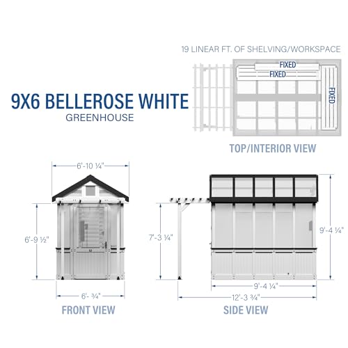 Backyard Discovery Bellerose Walk-in Greenhouse Kit White