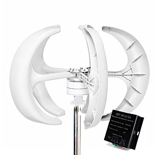 AISINILALAO 3000W 12V-220V Lanterns Vertical Wind Turbine 12V 24V 48V with MPPT Controller Low Noise Wind Power Generator for Hybrid Wind Solar System (White),12v
