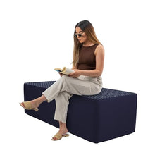 FDP 24" x 60" Rectangle Oversized Outdoor Ottoman Featuring Sunbrella Two-Tone - Weather-Resistant, Fade-Resistant, Assembled Patio Furniture for Backyard, Poolside Seating, 18" H - Indigo/Haze