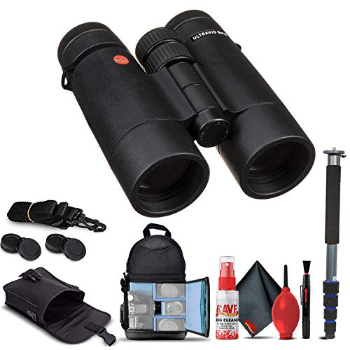 Leica 8x42 Ultravid HD-Plus Binoculars with Backpack, Monopod, Cleaning Set, Cap Keepers, Neck Strap Blue