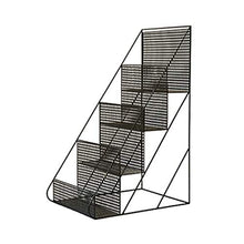 Rack Creative Wrought Iron Mobile Office Flower Stand Simple Living Room Floor Newspaper Rack (Color : Black Size : 35.5 47.5 72CM)