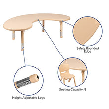 BizChair Half-Moon Adjustable Activity Table Natural