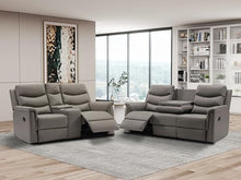 Eafurn Grey 2-Piece Reclining Sectional Sofa Set with Storage & Cup Holders