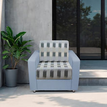 FDP Outdoor Modular Club Chair Featuring Sunbrella Fabric - Weather-Resistant, Fade-Resistant, Assembled Patio Furniture with Cover Included for Backyard, Poolside Seating - Dream Mist/Canvas Haze