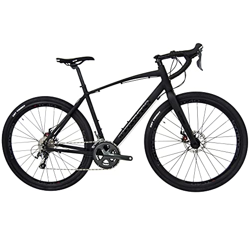 Tommaso Illimitate Sport Performance Aluminum Gravel Bike Carbon Fork Shimano Tiagra 20 Speeds Road Bicycle Matte Black