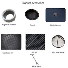 Garden Fire Pit Grill Bowl Grill Barbecue Rack Fire Pits for Garden,Large Wood Burning, with Grill and Lid Cast Iron BBQ Fire Bowl Cover 60Cm Camping Spark Guard Firepit Outdoor Fire Pits