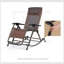 Recliner Garden Rocking Chair Folding Recliner Outdoor Adjustable Sun Lounger Rocker Zero Gravity Seat Lightweight Sturdy Steel Frame Easy Storage No need to install (Color