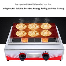 Commercial Gas Griddle With Double Temperature Control, Grill Oven Countertop Griddle, Adjustable Temperature, Restaurant Kitchen Camping Bbq for Indoor Outdoor, Flat 55cm x 30cm