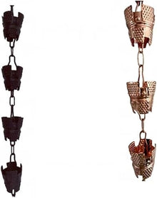 YUSIWOAL Outdoor Rain Chains for Gutters, Rain Bells/Catchment Diversions, Garden Patio Landscape Drainage(Copper,3m/10ft)