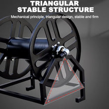 TT-YEL Large Hose Reel Cart, Heavy Duty Metal Hose Reel Cart, Can Hold 250M Hose, Irrigation Hose Trolley with 4 Wheels, Perfect for Large Gardens