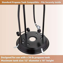 Black Steel Propane Patio Heater 47,000 BTU – Portable Outdoor Gas Heater with Round Reflector & Stainless Steel Burner for Backyard, Restaurant, Bar, Deck, Poolside, Garden, Outdoor Events