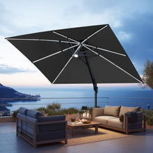 OROTLECT 153'' X 116'' Rectangular Outdoor Solar Led Cantilever Patio Umbrella Without Weighted Base