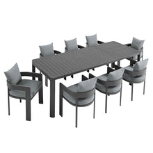 Modway Tahoe Aluminum 9-Piece Patio Dining Set in Gray Gray