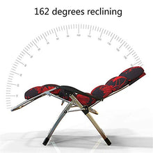 FAFACAI Folding Recliner, Outdoor Reclining Zero Heavy Duty Chair, Extra Wide Adjustable Lounger Chair for Patio Garden Beach Pool, with Cushions Support 200kg