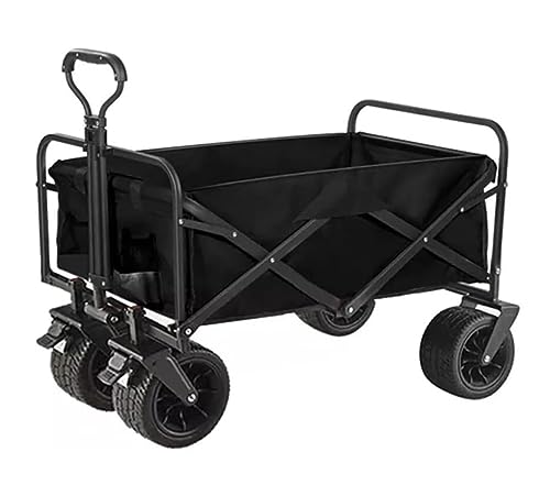 CWENZXDIA Garden Wagon Folding Wagon Cart Portable Foldable 150L Large Capacity Outdoor Camping Table Light BBQ Trolley Utility Cart