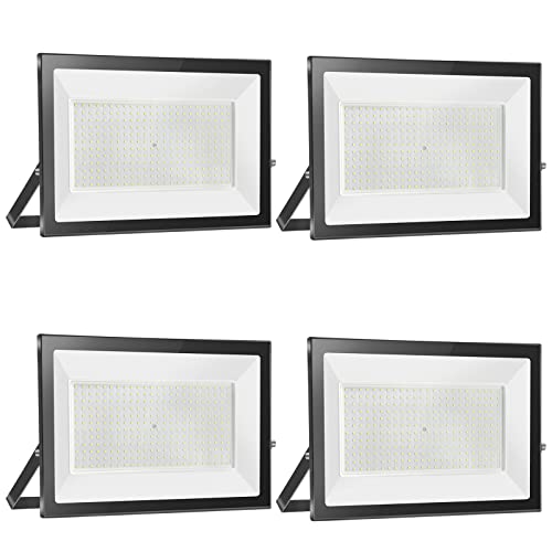 LED-Projektor für den Außenbereich: 500 W, ultraheller Projektor, 6000 K, Kaltweiß, 50000 lm, IP65, Wasserdicht, verstellbar, mit Klemme für Garten, Garage