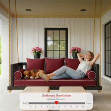IYTFNSDLE 6Inch Twin Size Outdoor Swing Mattress Package Daybed Set,Olefin Twin Size Porch Swing Bed Cushion Set,Cushion Package for Daybeds Waterproof (Wine Red, 75 * 39 * 6in)