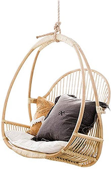 HYDDDDDQQQQQQQ Rattan Hanging Basket Hammock Chair Home Indoor Balcony Lazy Leisure Swing Rocking Chair Homestay Rattan Chair - Beige, Max 250 lbs