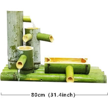 Primary Color Bamboo Fountain Kit, Solar Water Feature, Zen Flowing Waterscape Decoration, Bamboo Fish Tank Filter Ornament, Landscape Fountain, for Garden, Yard, Pond, 31.5in