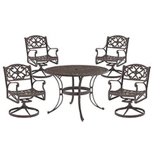 Homestyles 5 Piece Outdoor Dining Set with 48" Table Bronze