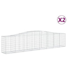 Arched Gabion Baskets 2 pcs Galvanized Iron for Outdoor Plants Self-Watering Pots White Black