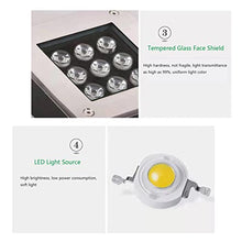 VZCOMM Outdoor Ground Light Embedded LED Landscape Lights 4 Pack IP66 Waterproof Square Pathway Lights for Driveway, Deck, Step, Garden Landscape Light, AC85-265V(Warm White,48W)
