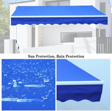 WZUOPG Manual Retractable Awning Door Window Awning Shelter Outdoor Canopy Home Deck Canopy with Manual Crank Handle（Frame Included ）